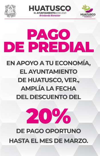 Se amplía el plazo de descuento del impuesto predial hasta el mes de marzo.