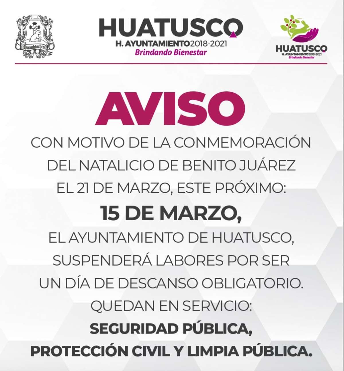 AVISO IMPORTANTE