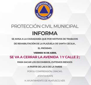 INFORMACIÓN IMPORTANTE DE PROTECCIÓN CIVIL DE HUATUSCO