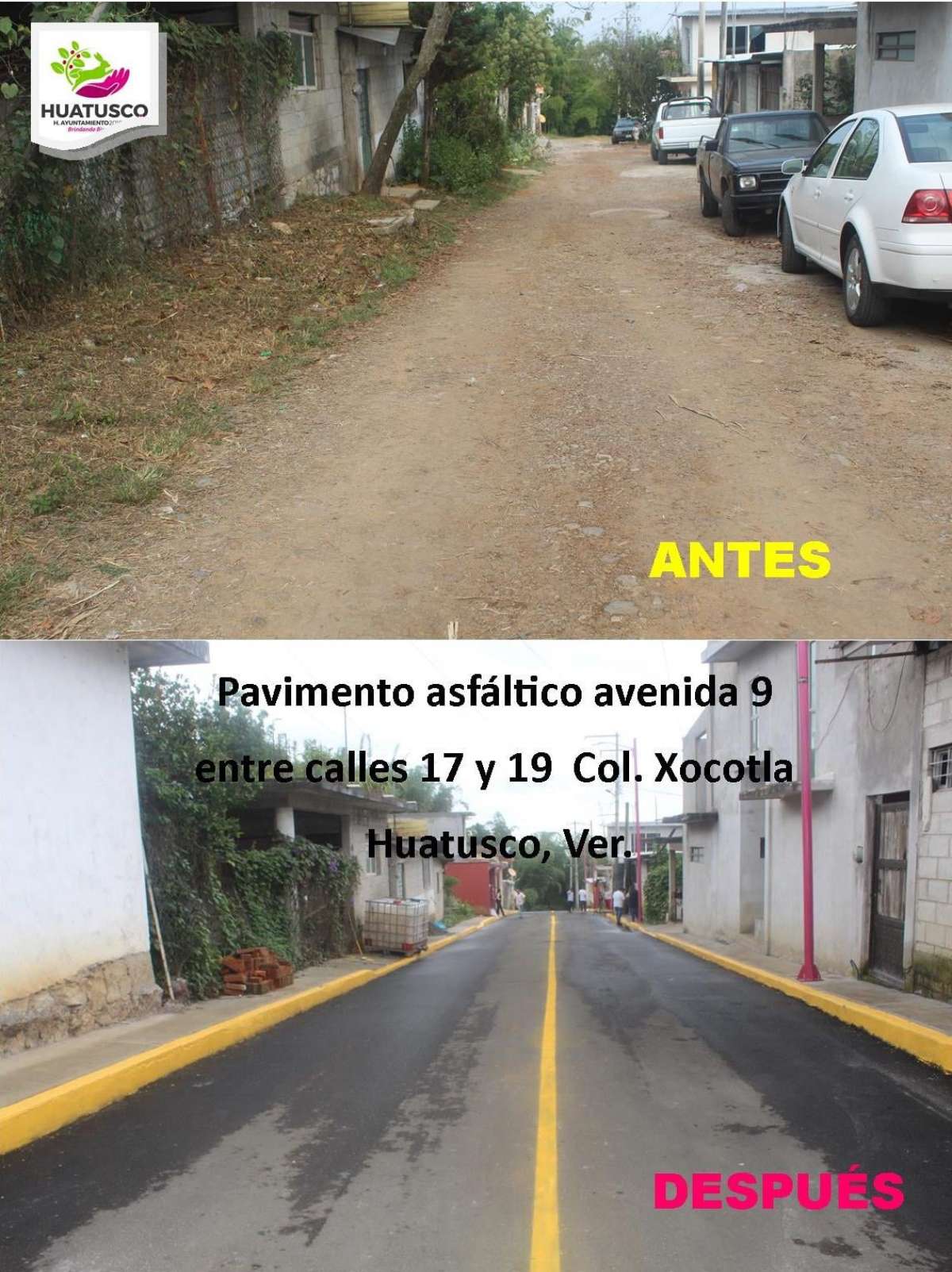 MAS OBRA PARA HUATUSCO, PAVIMENTACIÓN ASFALTICO AVENIDA 9