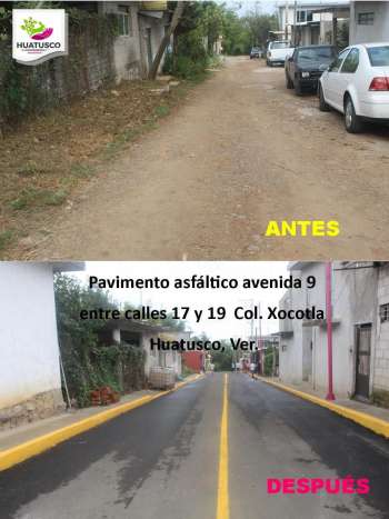 MAS OBRA PARA HUATUSCO, PAVIMENTACIÓN ASFALTICO AVENIDA 9