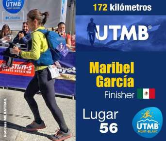 Maribel García García, una huatusqueña representando dignamente a México en la UTMB .  ¡ Felicidades!