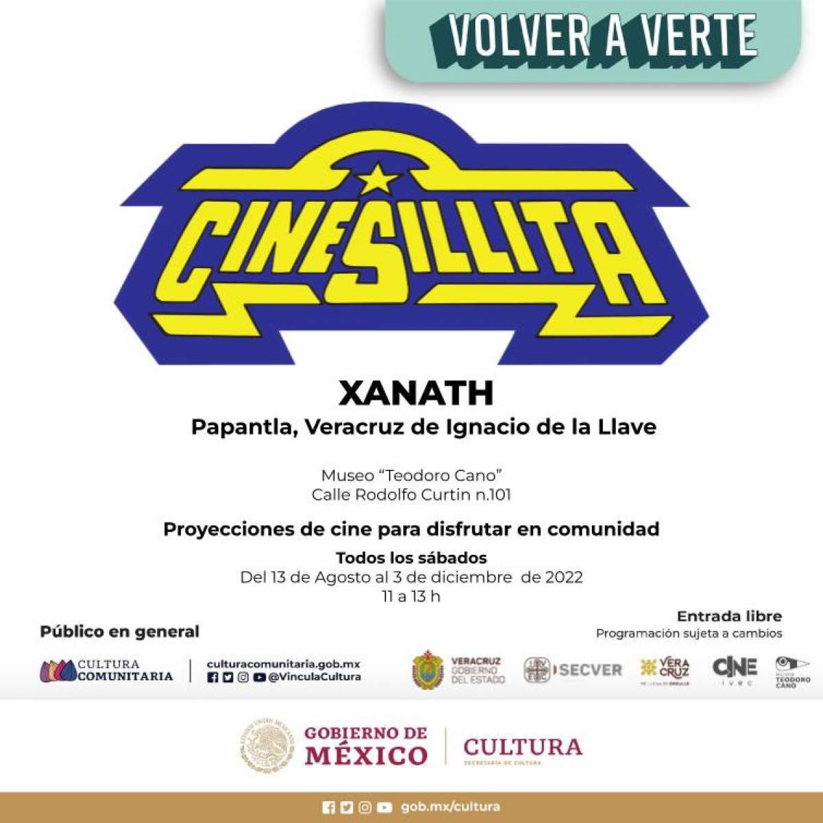 En coordinación con la Secretaría de Cultura, presenta IVEC el programa Cine Sillita
