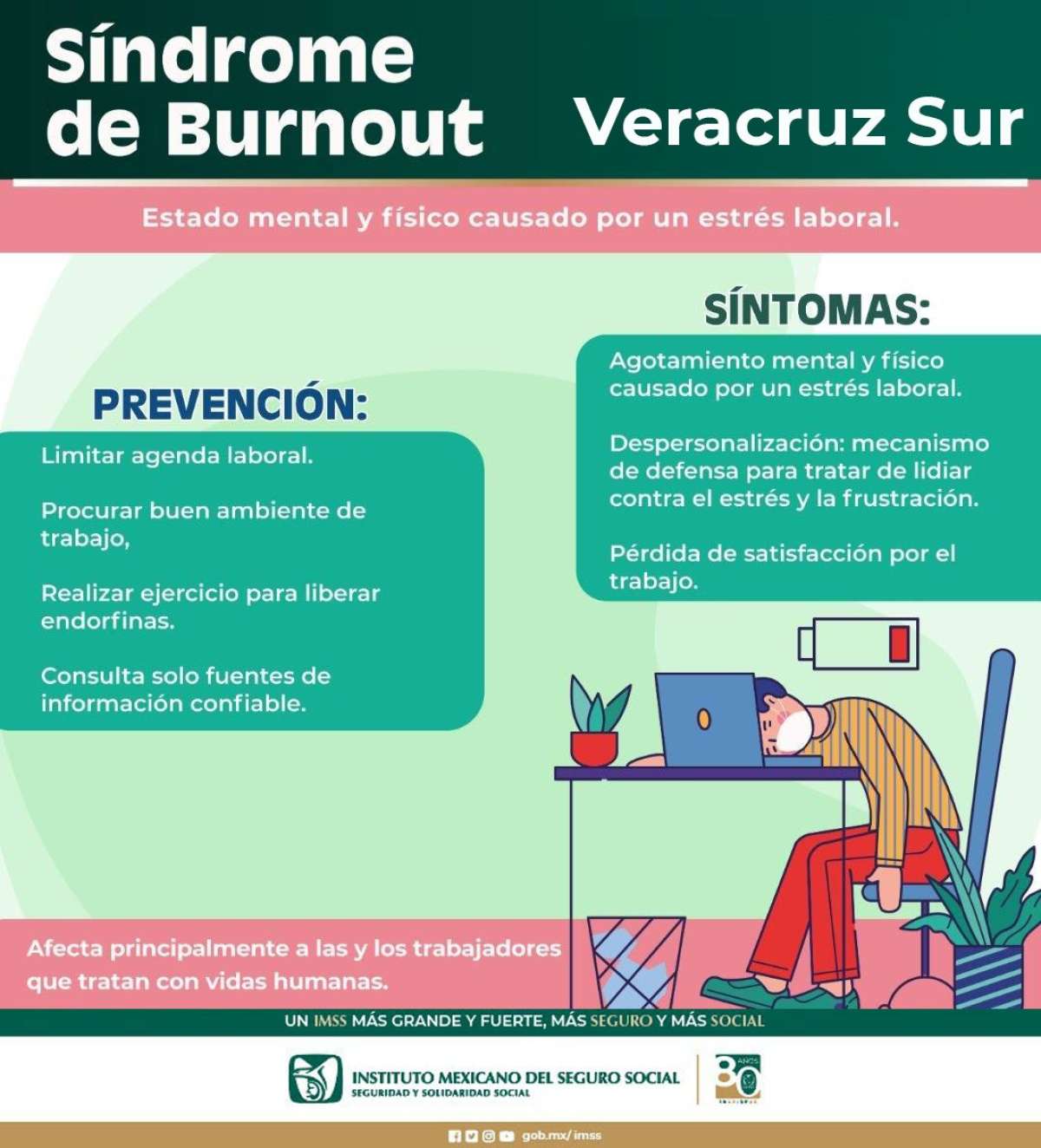 Advierte IMSS Veracruz Sur sobre daños a salud a causa del estrés