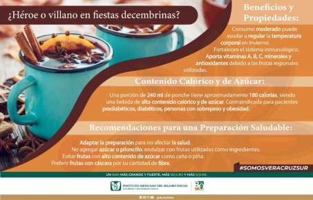 Previene IMSS Veracruz Sur sobre bebida de    ponche, ¿héroe o villano en fiestas decembrinas? 