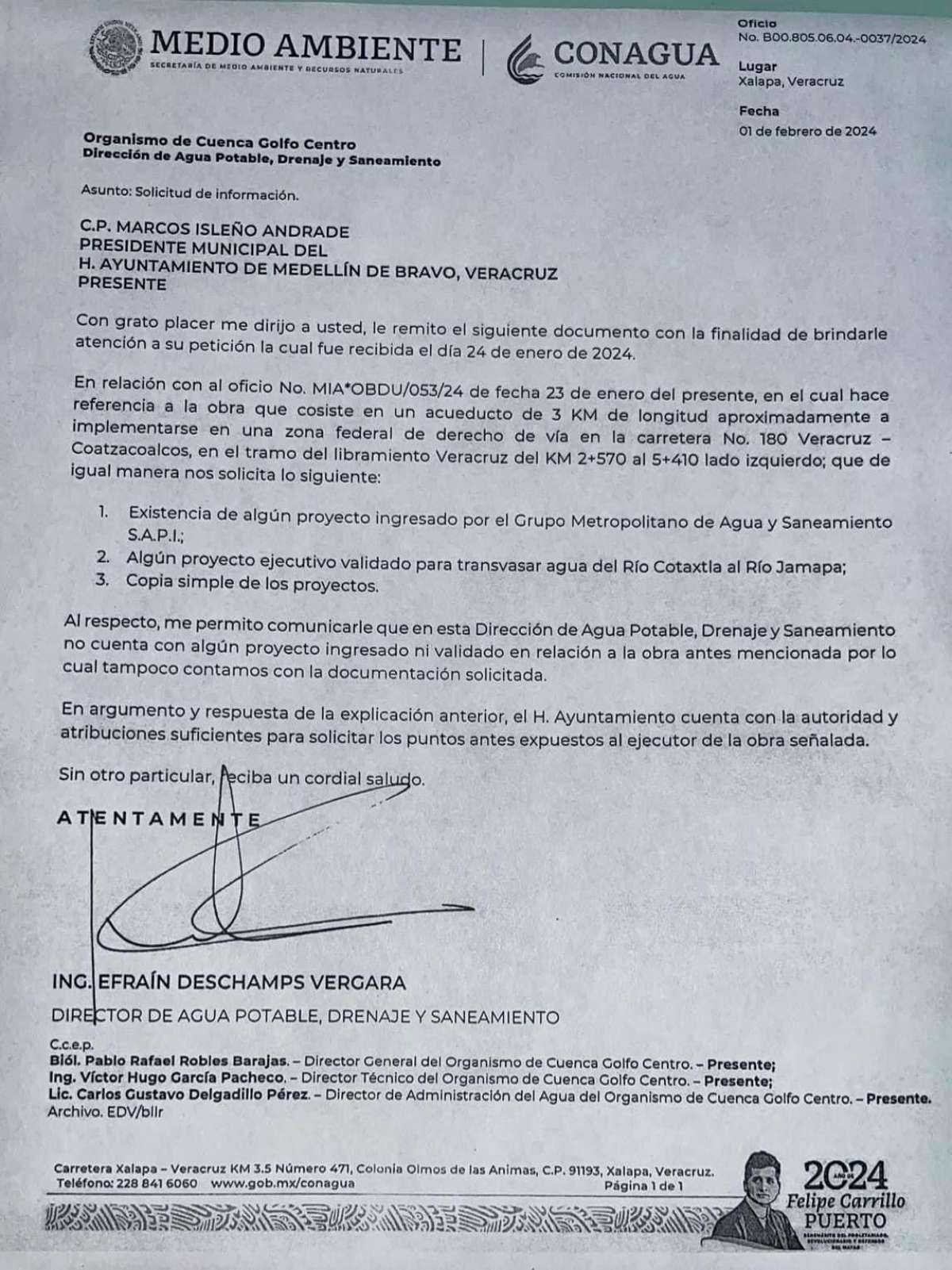 Confirma Conagua que Grupo MÁS miente al no contar con los permisos federales para construir acueducto entre los ríos Cotaxtla y Jamapa