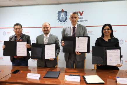 Firman SEV y SESEAV convenio de colaboración; UPAV ofertará maestría en Derecho Anticorrupción