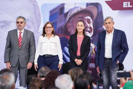 ROCÍO NAHLE ACOMPAÑA A CLAUDIA SHEINBAUM A PRESENTACIÓN DE EJE ENERGÉTICO