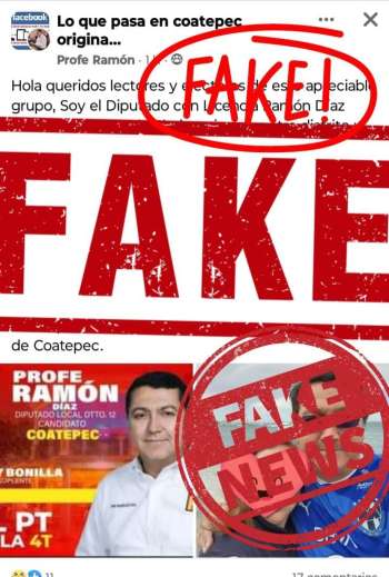 Alerta el Profe Ramón Díaz sobre falso perfil que promociona sus actividades proselitistas  