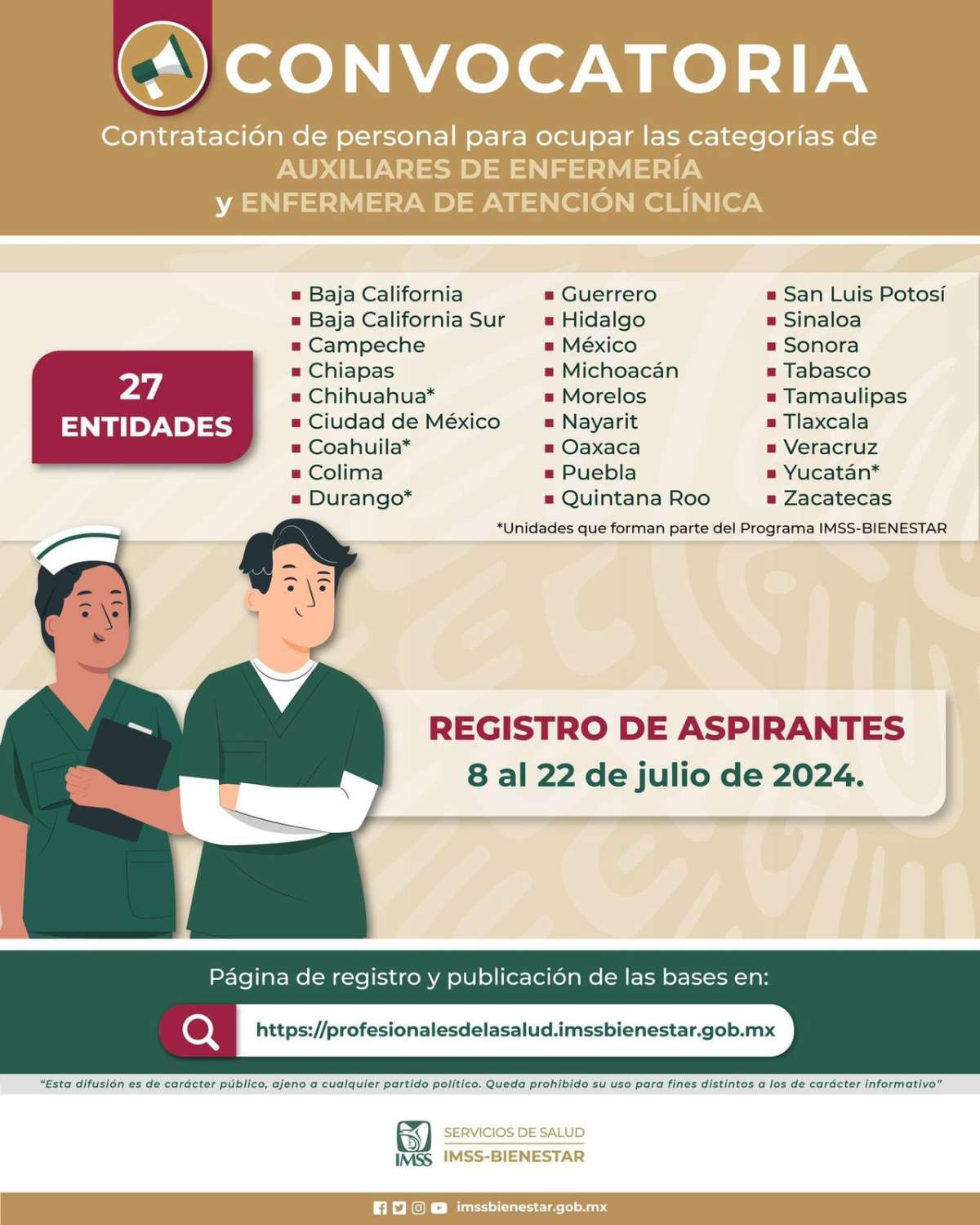 ENFERMERAS Y ENFERMEROS DE VERACRUZ TENDRÁN EMPLEO EN EL IMSS BIENESTAR EXHORTA ROCÍO NAHLE