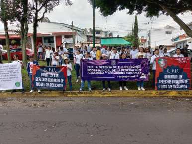 Trabajadores del Poder Judicial de la Federación se manifiestan contra la Reforma a esta institución de AMLO