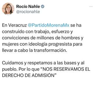 ROCÍO NAHLE ACLARA LAS VERSIONES DE PERSONAJES QUE ALUDEN A LA INTEGRACIÓN DE LOS YUNES A MORENA.