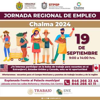¿Buscas empleo? Si eres de Xalapa, Chalma o Cazones esto te interesa
