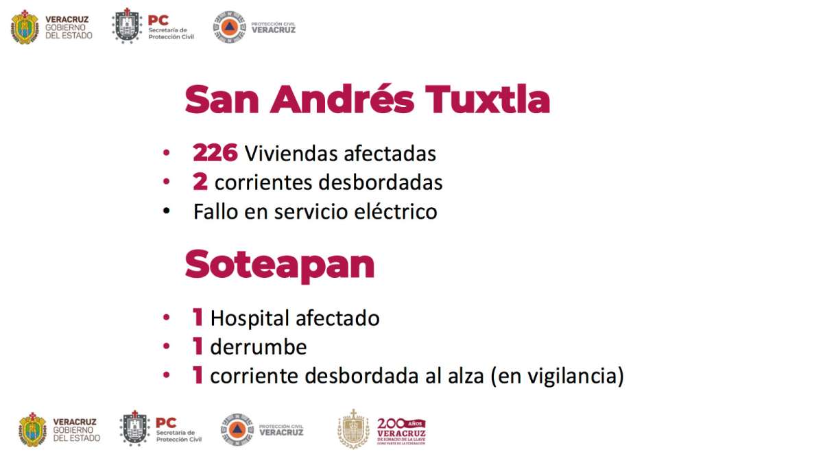 Lista asistencia humanitaria para población del sur de Veracruz