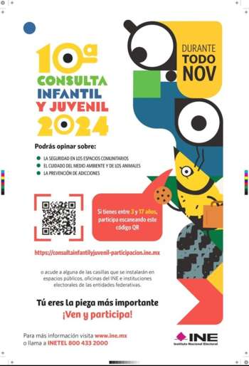 Durante el mes de noviembre se realiza la X Consulta Infantil y Juvenil 2024, menores de 3 a 17 años podrán participar sobre temas de su interés: INE  