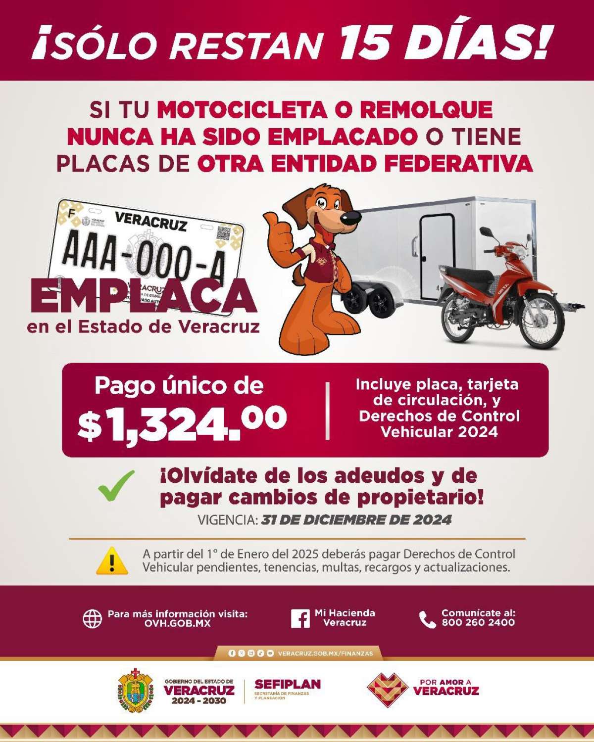 Regulariza tu motocicleta o remolque sin pagar adeudos previos