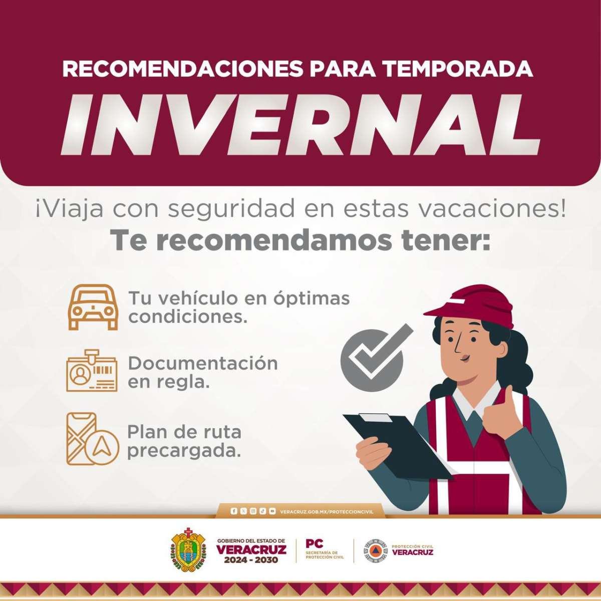 Por un viaje seguro, Protección Civil emite recomendaciones para circular en carretera