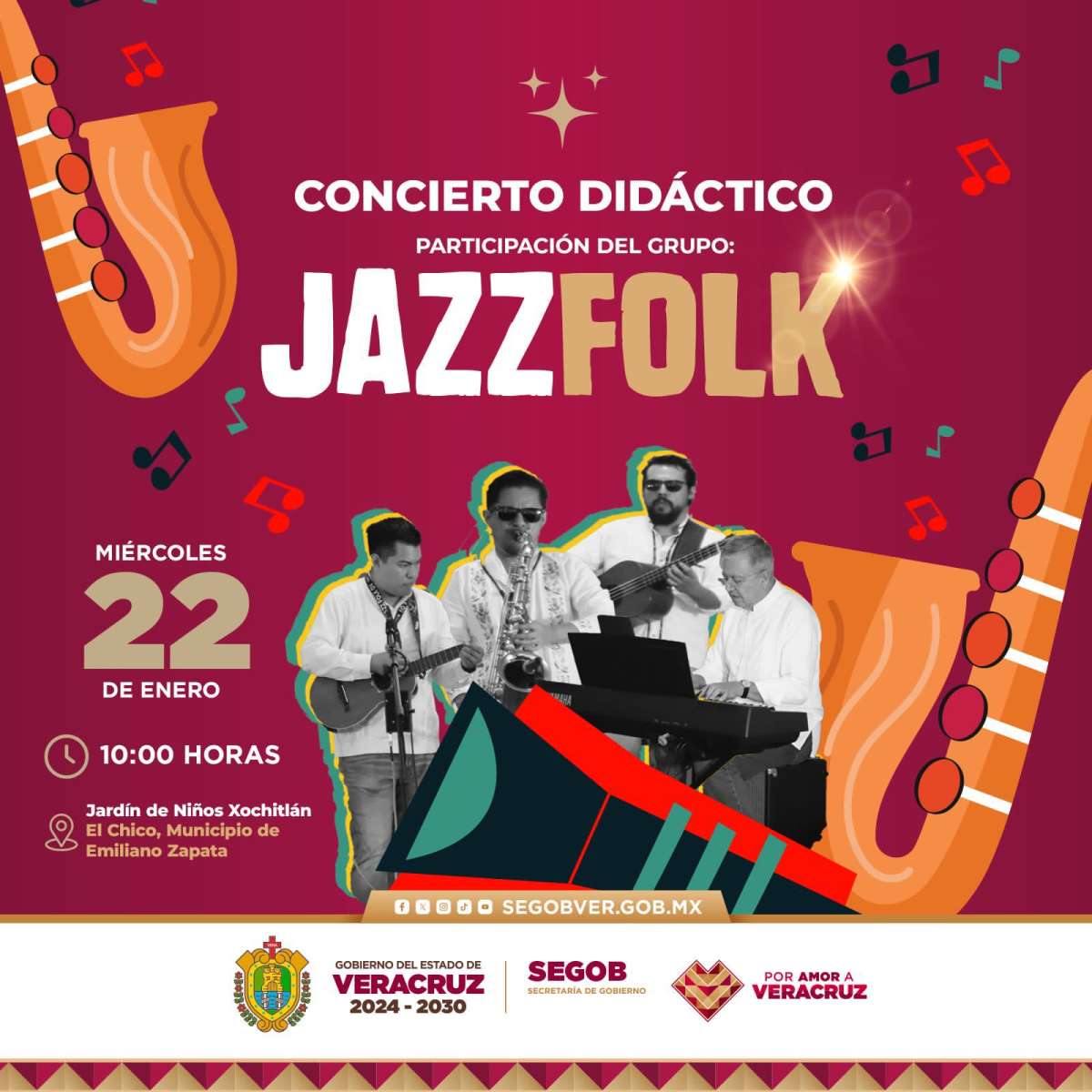Invita SEGOB a iniciar el año disfrutando de música, conciertos y cultura   
