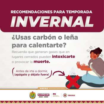 Exhorta Protección Civil a prevenir intoxicación por monóxido de carbono