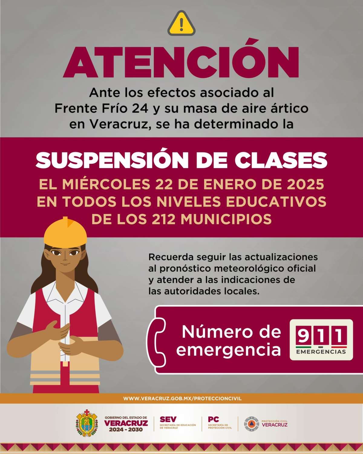 Se suspenden clases este miércoles por bajas temperaturas