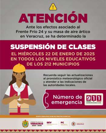 Se suspenden clases este miércoles por bajas temperaturas