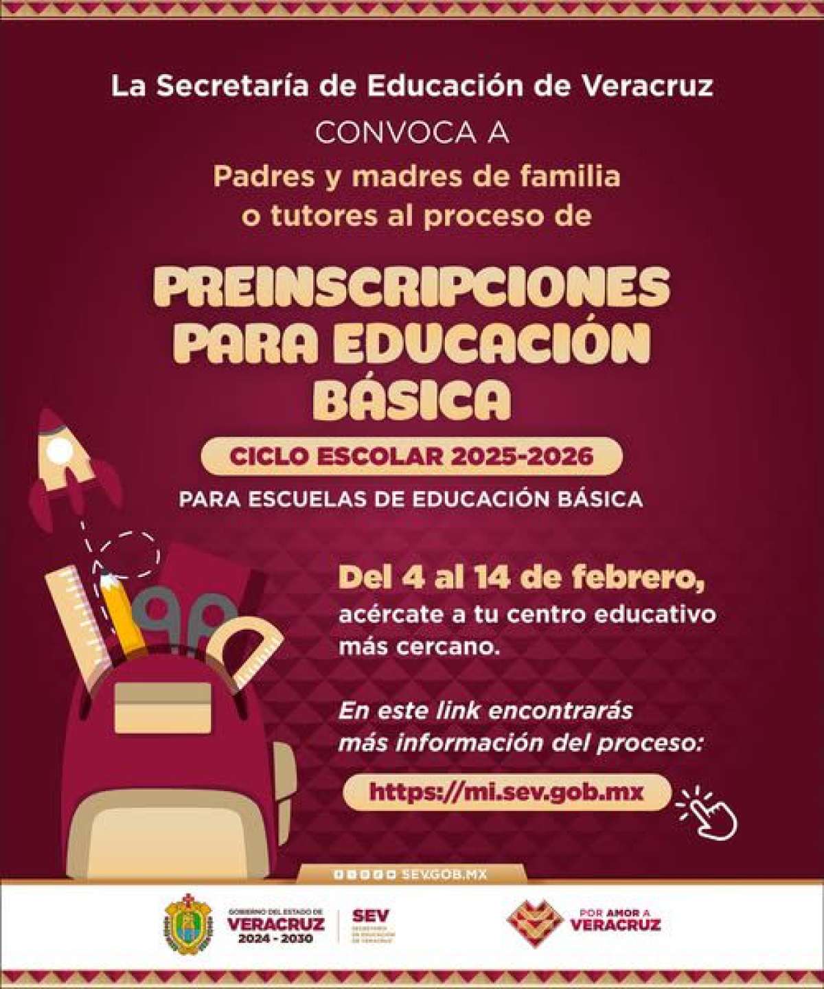 Publica SEV convocatoria para preinscripciones a Educación Básica   