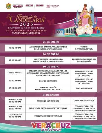 Conoce el programa de actividades de las fiestas de La Candelaria 2025