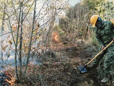 Ejército Mexicano aplica el Plan DN-III-E, en incendio forestal en Ejido Villa Perote