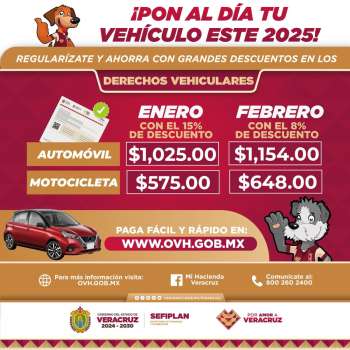 Este 31 de enero, último día con el 15% de descuento en el pago de derechos vehiculares   