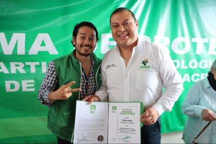 Sergio Adin Gregorio Falfán toma protesta como Coordinador de Activismo Político del Partido Verde en el municipio de Rafael Lucio.