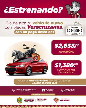 SEFIPLAN anuncia emplacamiento con pago único de 2 mil 633 pesos