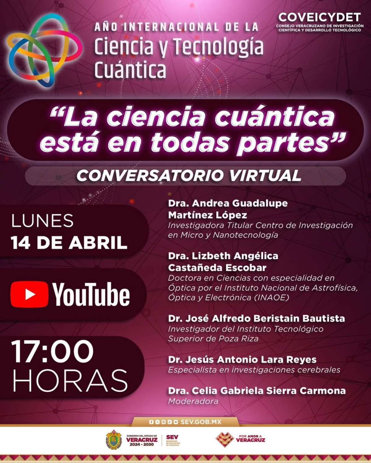 COVEICYDET invita al conversatorio por el Día Mundial Cuántico titulado: La ciencia cuántica en todas partes.