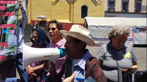 Militantes de la CIOAC desalojados del predio de Sierra de Agua se manifiestan frente a palacio de gobierno, exigen la devolución de sus predios