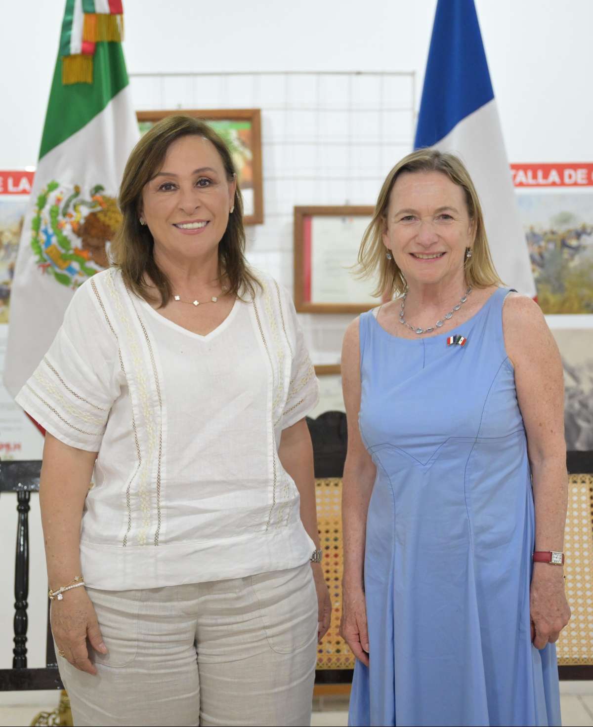 Gobernadora recibe a Embajadora de Francia en histórica conmemoración