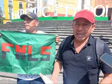 Militantes del FNLS piden audiencia con la Gobernadora de Veracruz para que intervenga en asunto de Higinio Bustos