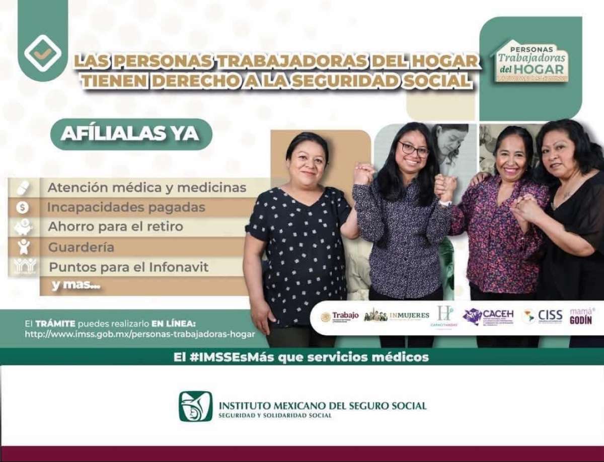 IMSS Veracruz Sur invita al esquema de incorporación para Personas Trabajadoras del Hogar