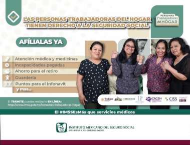 IMSS Veracruz Sur invita al esquema de incorporación para Personas Trabajadoras del Hogar