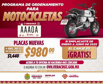 El 23 de junio inicia el programa de ordenamiento para motocicletas en Veracruz   