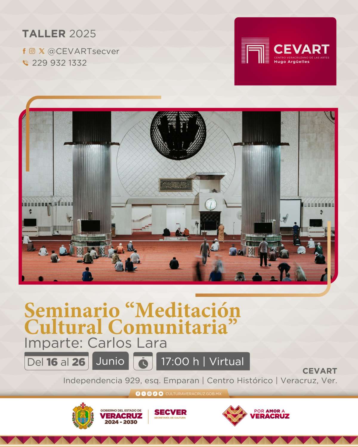 Invita SECVER a Seminario virtual de Meditación Cultural Comunitaria   