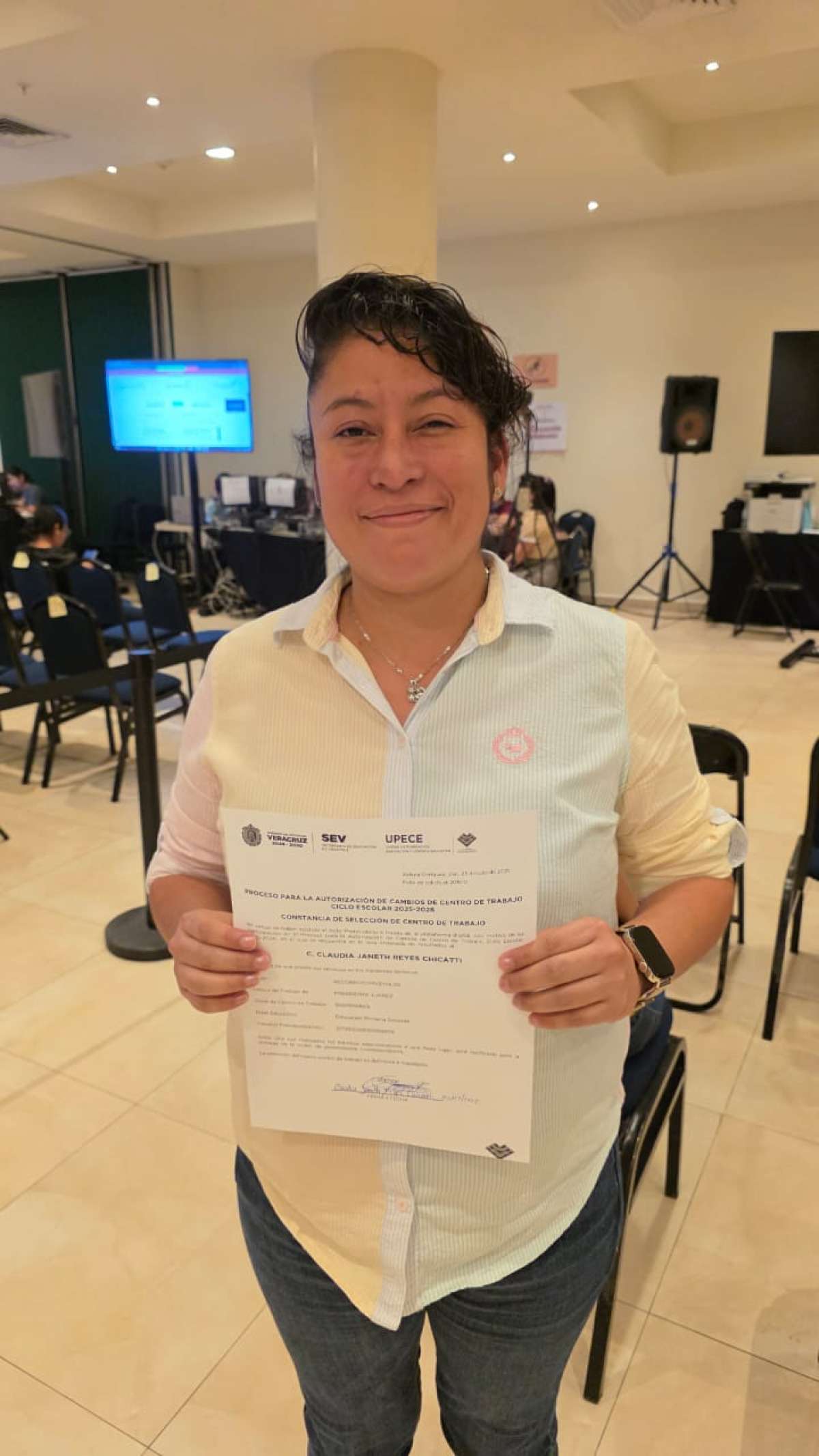 Con inquietud e incertidumbre, la profesora Claudia Janeth Reyes Chicatti, logró su cambio de adscripción