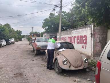 Tránsito Realiza Operativo en Pánuco y Pueblo Viejo, Retiran de la Calles Vehículos Maceta