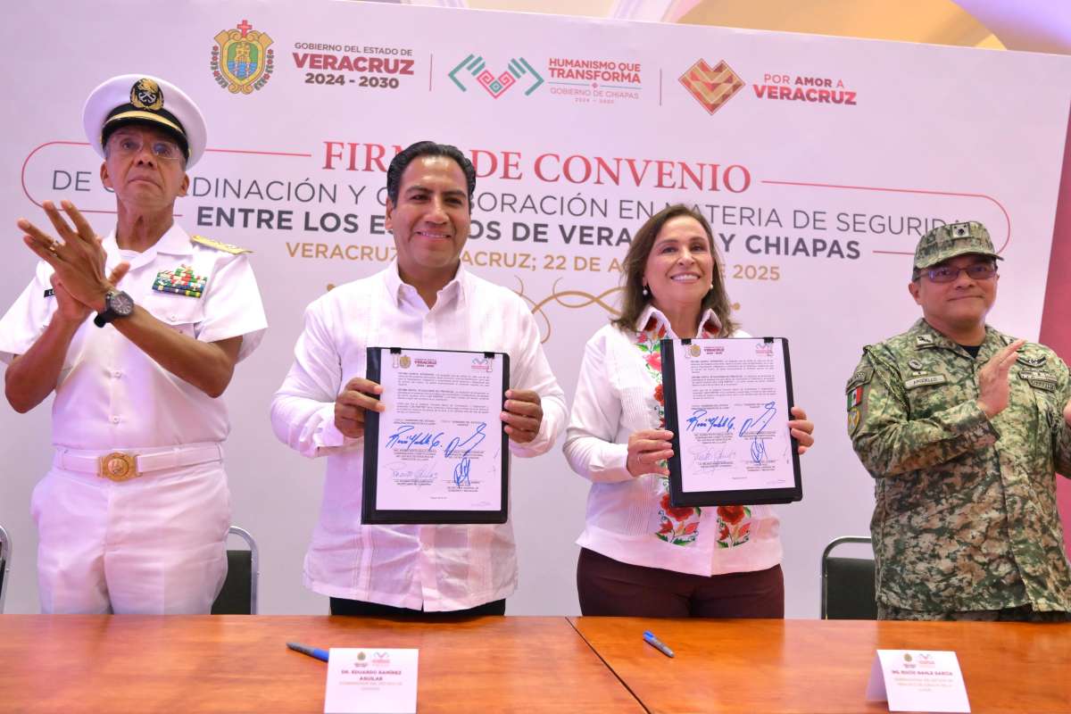 Sur del país se fortalece en seguridad con acuerdo entre Veracruz y Chiapas   