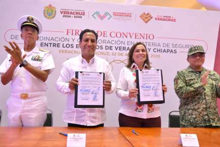 Sur del país se fortalece en seguridad con acuerdo entre Veracruz y Chiapas   
