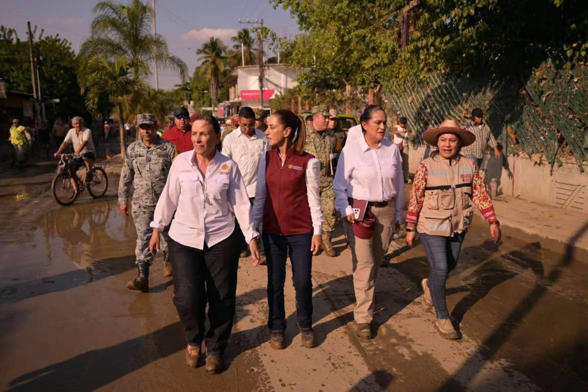 En Poza Rica y Álamo, Rocío Nahle y Claudia Sheinbaum Pardo coordinan auxilio y ayuda humanitaria para damnificados