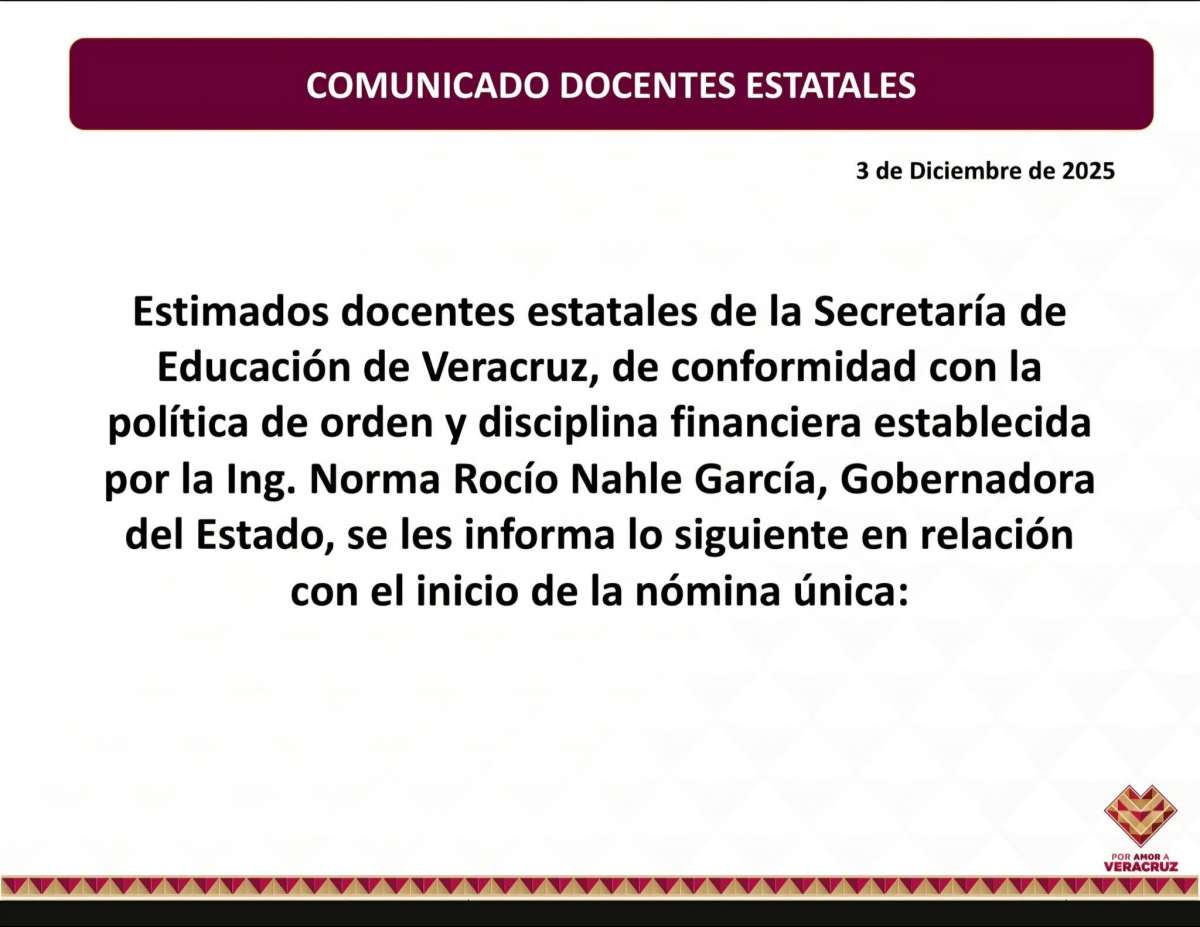 Pública la SEV calendario y sedes para entrega de TARJETAS BBVA de la nómina única de docentes estatales