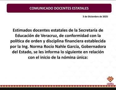 Pública la SEV calendario y sedes para entrega de TARJETAS BBVA de la nómina única de docentes estatales