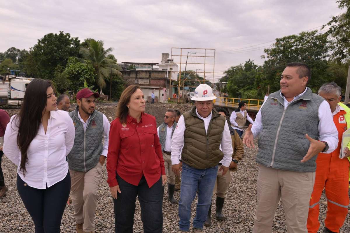 Rocío Nahle supervisa obras de desazolve en Poza Rica