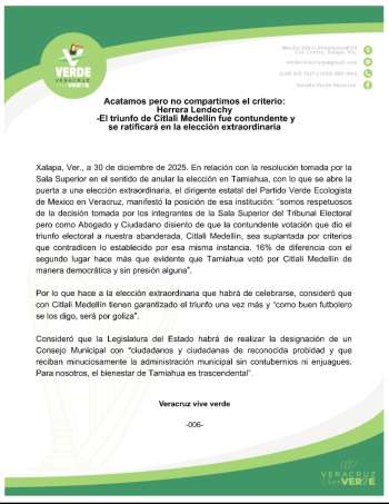 Acatamos pero no compartimos el criterio: Herrera Lendechy