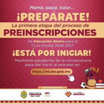 SEV alista convocatoria de preinscripciones para el ciclo escolar 2026–2027