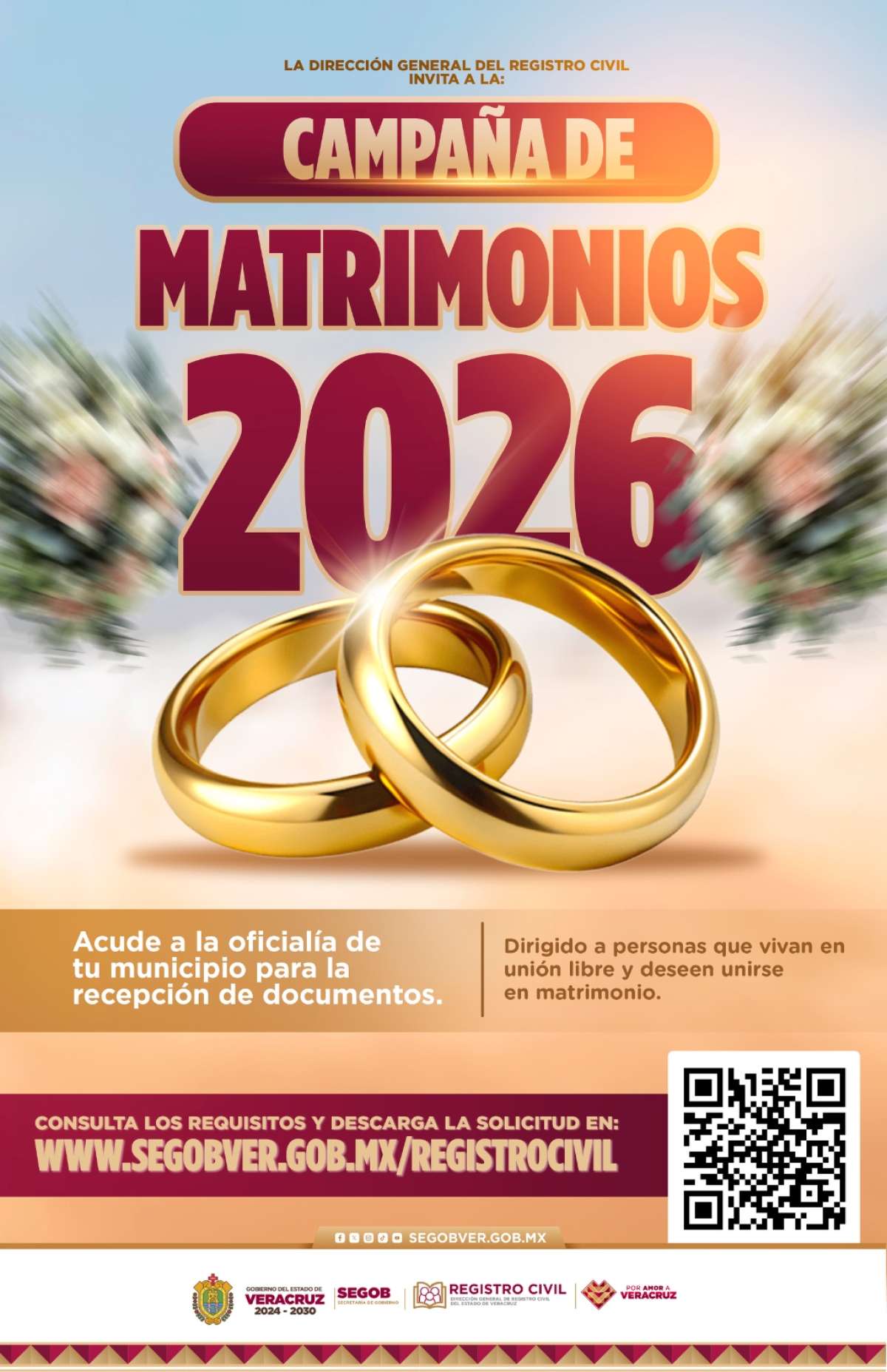Registro Civil convoca a parejas en unión libre a la Campaña de Matrimonios   